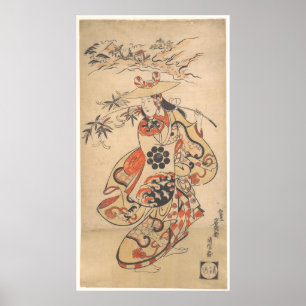 Affiche Femme vintage pendant le festival de Tanabata