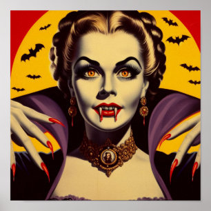 Affiche Femme vintage Vampire