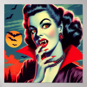 Affiche Femme vintage Vampire