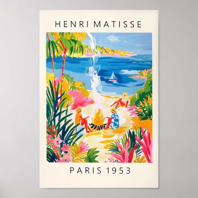 Affiche Femmes À La Plage Matisse Mur Art, Plage Tropicale (Devant)