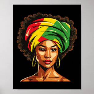 Affiche Femmes Afro Afro-Américaines Fille Mois de l'Histo