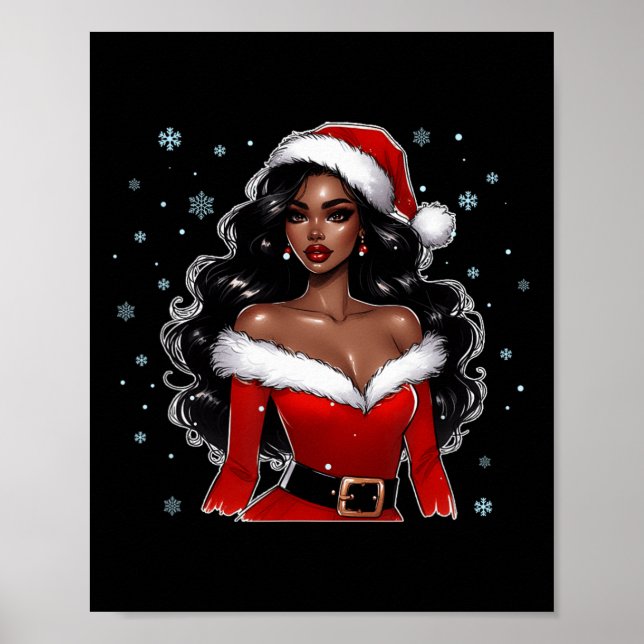 Affiche Femmes afro-américaines Joyeux Noël Noir Noël (Devant)