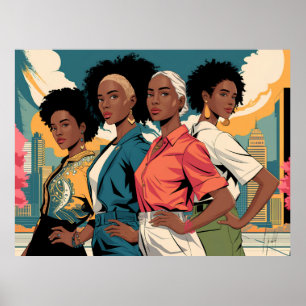 Affiche Femmes autonomisées dans la mode urbaine