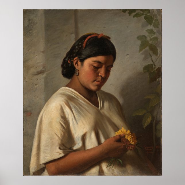 Affiche Femmes avec Marigold, Peinture célèbre (Devant)