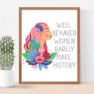 Affiche Femmes bien élevées font rarement l'histoire aquar