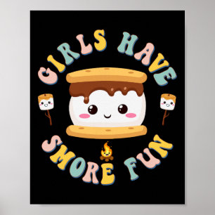 Affiche Femmes Camping Kawaii Smores Les filles ont S'more