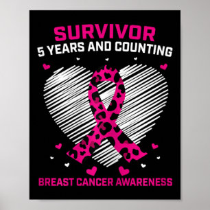 Affiche Femmes Cancer du sein Survivant 5 ans Cancer Sans