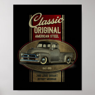 Affiche Femmes Clic Original Américain Ancien Pickup T Vin