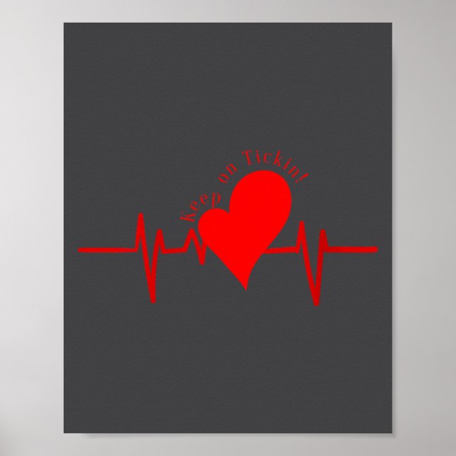 Affiche Femmes Continuez À Tickin! Ekg Battement De Coeur  (Devant)