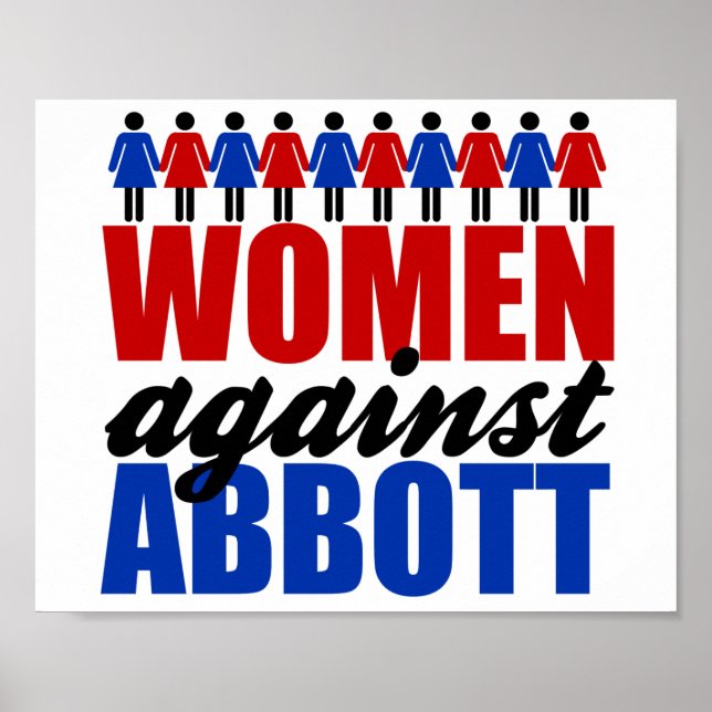 Affiche Femmes contre Greg Abbott Texas Politique (Devant)