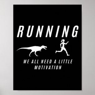 Affiche Femmes Courir Avec Motivation Raptor Funny Runner