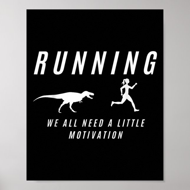 Affiche Femmes Courir Avec Motivation Raptor Funny Runner (Devant)