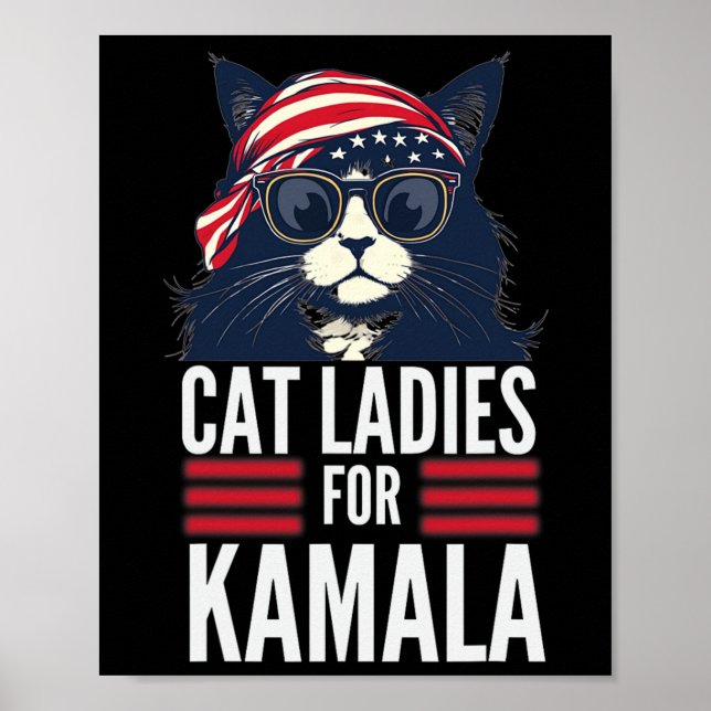 Affiche Femmes De Chat Sans Enfant Pour Kamala Harris 2024 (Devant)