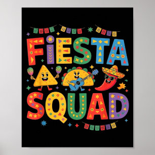 Affiche Femmes de l'équipe de fiesta mexicaine vintage cin
