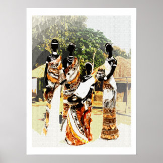 Affiche Femmes des villages tribaux africains