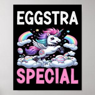 Affiche Femmes Eggstra Spécial Kawaii Unicorne Jour de Pâq