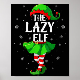 Affiche Femmes Elf paresseux Noël Filles Femmes Elf Équipe