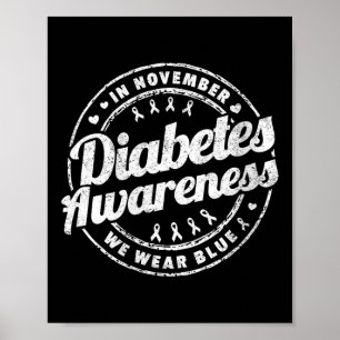 Affiche Femmes En Novembre Nous Portons Blue Diabetes Sens