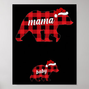 Affiche Femmes enceintes Mama Bear Grossesse Noël Pyjama