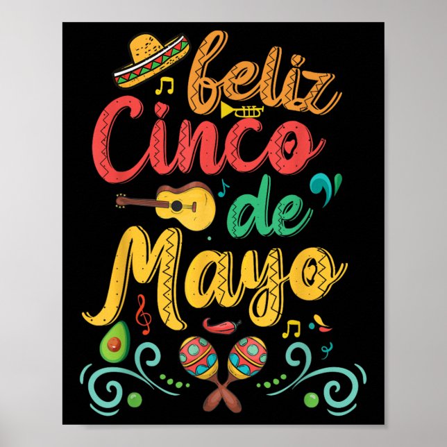 Affiche Femmes Feliz Cinco De Mayo Fiesta Parti Mexicain 5 (Devant)