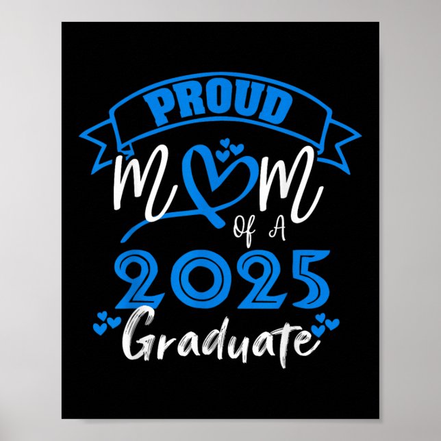 Affiche Femmes Fier Maman D'Un 2025 Diplômé Cl De 2025 Sen (Devant)