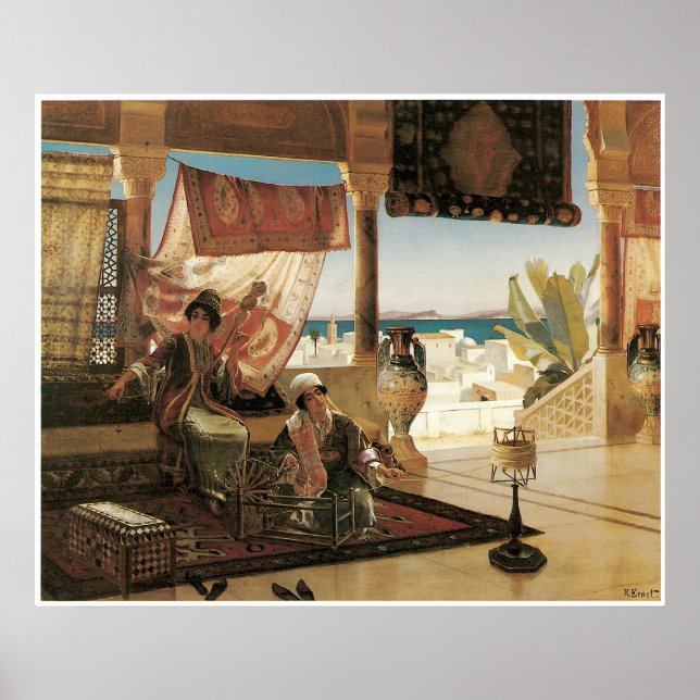 Affiche Femmes filant au Morac, Roudolf Ernst (Devant)