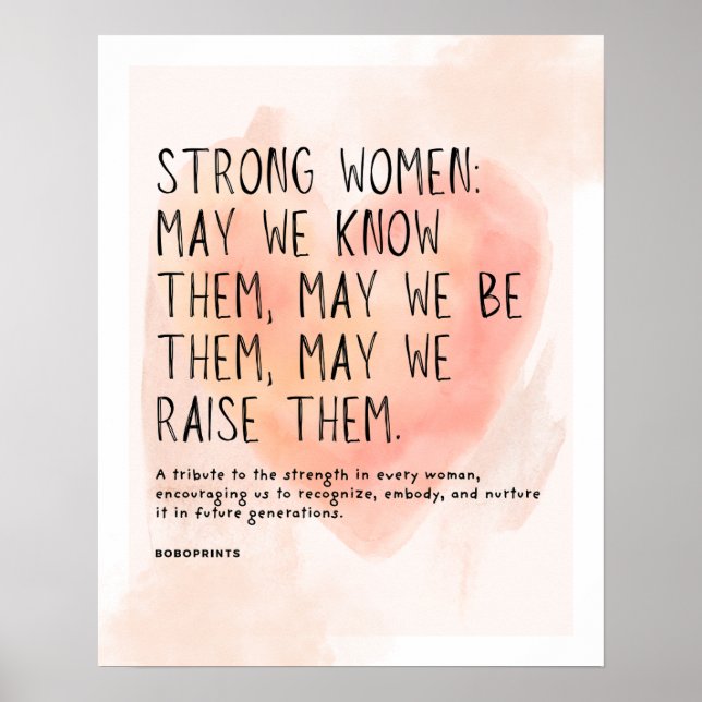 Affiche Femmes fortes - Citation inspirée pour les femmes (Devant)
