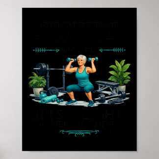 Affiche Femmes fortes de plus de 70 ans musculation salle