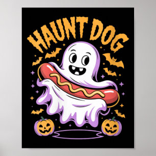 Affiche Femmes hantent le chien drôle fantôme hot-dog Hall