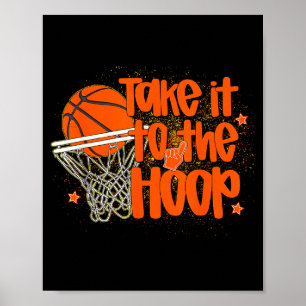Affiche Femmes hommes basket-ball cœur anneau enfants jour