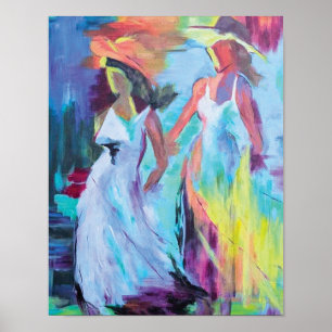 Affiche Femmes impressionnistes de Sweet Breeze en chapeau
