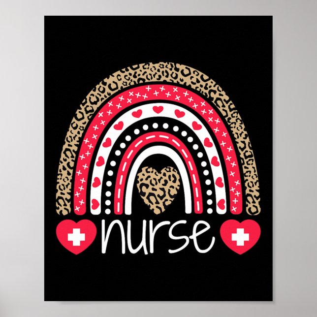 Affiche Femmes Infirmière Tee Nurse Week Rainbow Leopard S (Devant)