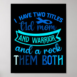 Affiche Femmes J'Ai Deux Titres T1D Maman Et Worrior Rock