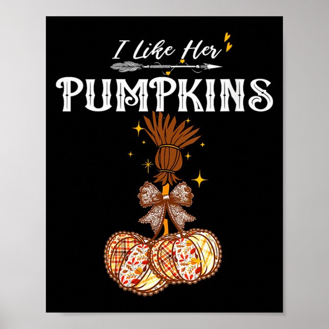 Affiche Femmes J'aime Ses Citrouilles Elle Aime Mon Balai (Devant)
