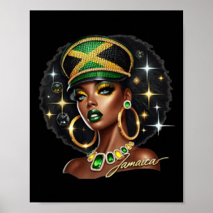 Affiche Femmes Jamaïque Vêtements Drapeau Jamaïque 