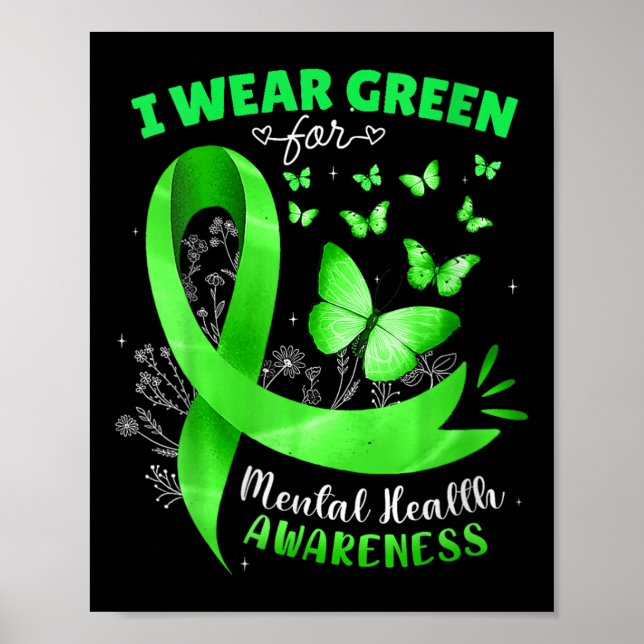 Affiche Femmes Je Porte Du Vert Pour Sensibiliser À La San (Devant)