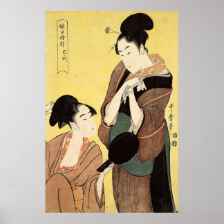 Affiche Femmes jouant avec le miroir