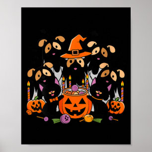 Affiche Femmes Joyeux Halloween Chien Fantôme Halloween Ch