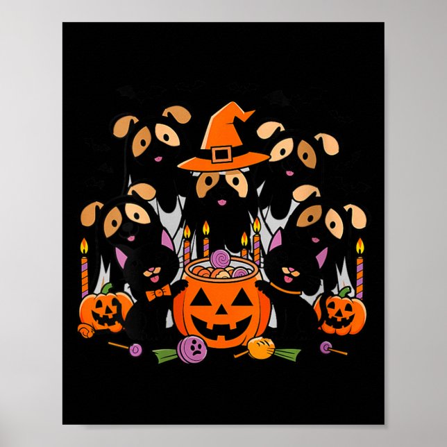 Affiche Femmes Joyeux Halloween Chien Fantôme Halloween Ch (Devant)