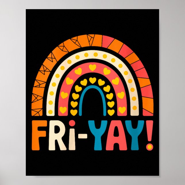 Affiche Femmes Joyeux Vendredi Fri-yay Enseignant École Mè (Devant)