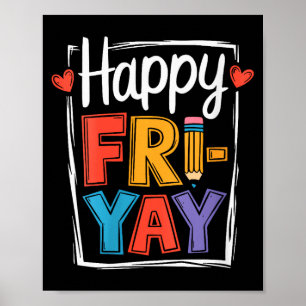 Affiche Femmes Joyeux Vendredi Fri-yay Enseignant École Mè