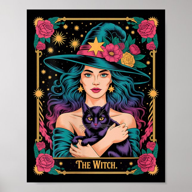 Affiche Femmes La Carte De Sorcière Halloween Gothique Sor (Devant)