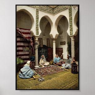 Affiche Femmes maures faisant les tapis arabes, Alger,