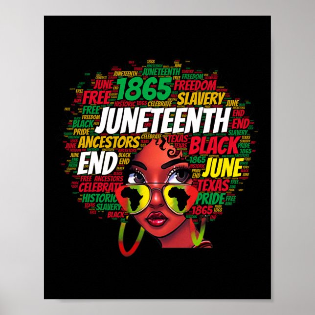 Affiche Femmes Messy Bun JunetDix Célébrent L'Indépendance (Devant)