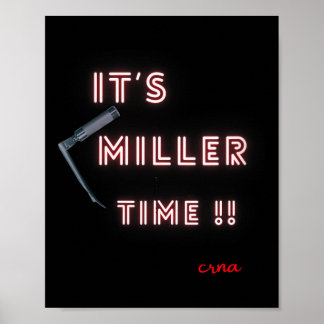 Affiche Femmes Miller Time Drôle Crna _ Infirmière Anesthé