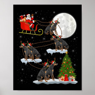 Affiche Femmes Miniature Nscher Chien Père Noël Traîneau V
