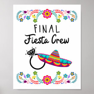 Affiche FEMMES Mon Dernière Fiesta Mariée Bachelorette Par