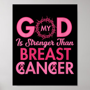 Affiche Femmes Mon Dieu Est Plus Fort Que Le Cancer Du Sei