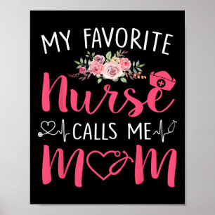 Affiche Femmes Mon Infirmière Rn Préférée M'Appelle Maman