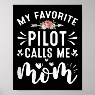 Affiche Femmes Mon Pilote Préféré M'Appelle Maman Pilotes